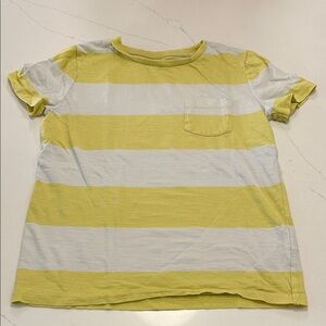 Mini Boden Lemon and White Striped Short Sleeve Tee